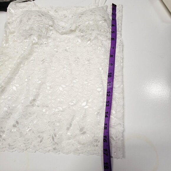 White Lace Long Camisole Lace Tank Top Stretchy Long Camisole - Size L- NEW - Picture 6 of 8